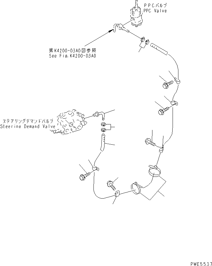 Схема запчастей Komatsu WA350-3A-SN - КЛАПАН РУЛЕВОГО УПРАВЛЕНИЯ (КЛАПАН РУЛЕВОГО УПРАВЛЕНИЯ ВОЗВРАТН. ЛИНИЯ) ГИДРАВЛИКА