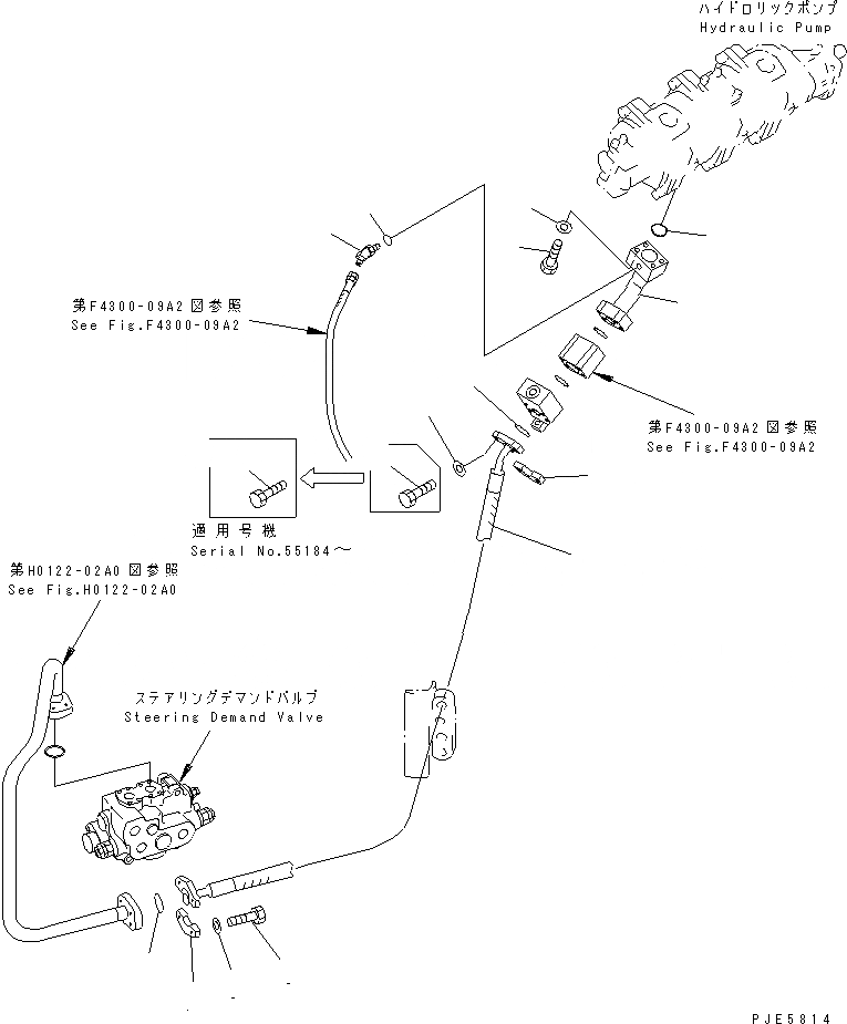Схема запчастей Komatsu WA350-3A-SN - ГИДРОЛИНИЯ (ПАТРУБКИ НАСОСА УПРАВЛЕНИЯ) (С 4-Х СЕКЦИОНН. УПРАВЛЯЮЩ. КЛАПАН) ГИДРАВЛИКА