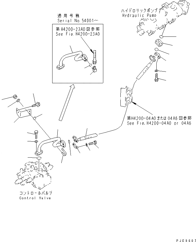 Схема запчастей Komatsu WA350-3A-SN - ГИДРОЛИНИЯ (ЛИНИЯ ПОДАЧИ) ГИДРАВЛИКА