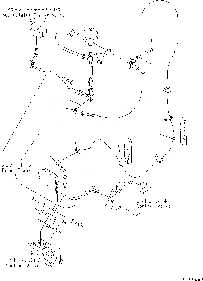 Схема запчастей Komatsu WA350-3A-SN - ГИДРОЛИНИЯ (P.P.C. КЛАПАН ТРУБЫ) (С 4-Х СЕКЦИОНН. УПРАВЛ-Е   КЛАПАН И СОЕДИНИТ. УСТР-ВО) ГИДРАВЛИКА