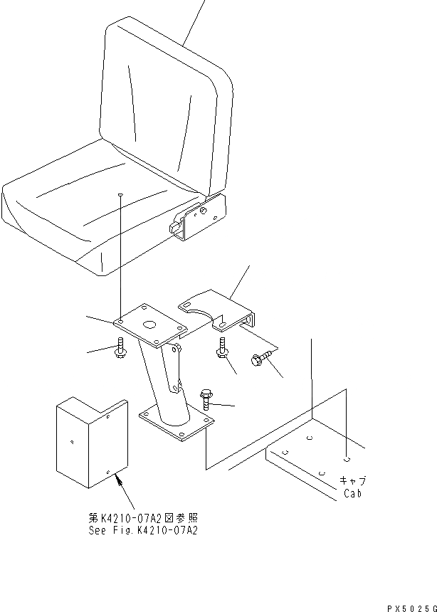 Схема запчастей Komatsu WA350-3A-SN - СИДЕНЬЕ ОПЕРАТОРА (AUXILIARVY СИДЕНЬЕ) (С КАБИНОЙ ДЛЯ 2 ЧЕЛ.) КАБИНА ОПЕРАТОРА И СИСТЕМА УПРАВЛЕНИЯ