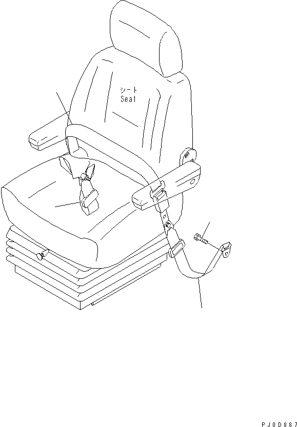 Схема запчастей Komatsu WA350-3A-SN - РЕМЕНЬ БЕЗОПАСНОСТИ (ДЛЯ ВСПОМОГ. СИДЕНЬЯ) (С КАБИНОЙ ДЛЯ 2 ЧЕЛ.)(№-) КАБИНА ОПЕРАТОРА И СИСТЕМА УПРАВЛЕНИЯ