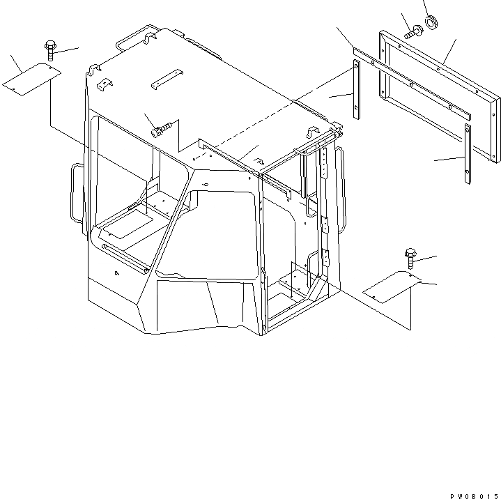 Схема запчастей Komatsu WA350-3A-SN - КАБИНА ДЛЯ 2 ЧЕЛ. (ЗАДН. КРЫШКА)(№-) КАБИНА ОПЕРАТОРА И СИСТЕМА УПРАВЛЕНИЯ