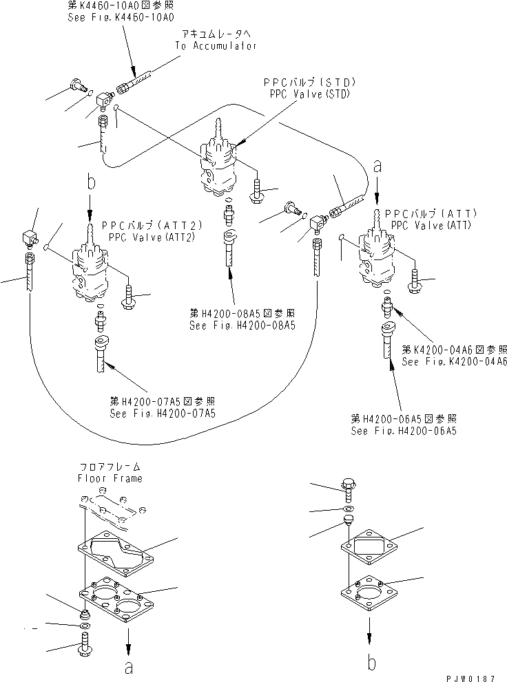 Схема запчастей Komatsu WA350-3A-SN - ПОЛ (ЛИНИЯ КЛАПАНА PPC¤ /) (С 5-СЕКЦИОНН. УПРАВЛЯЮЩ. КЛАПАН)(№-) КАБИНА ОПЕРАТОРА И СИСТЕМА УПРАВЛЕНИЯ