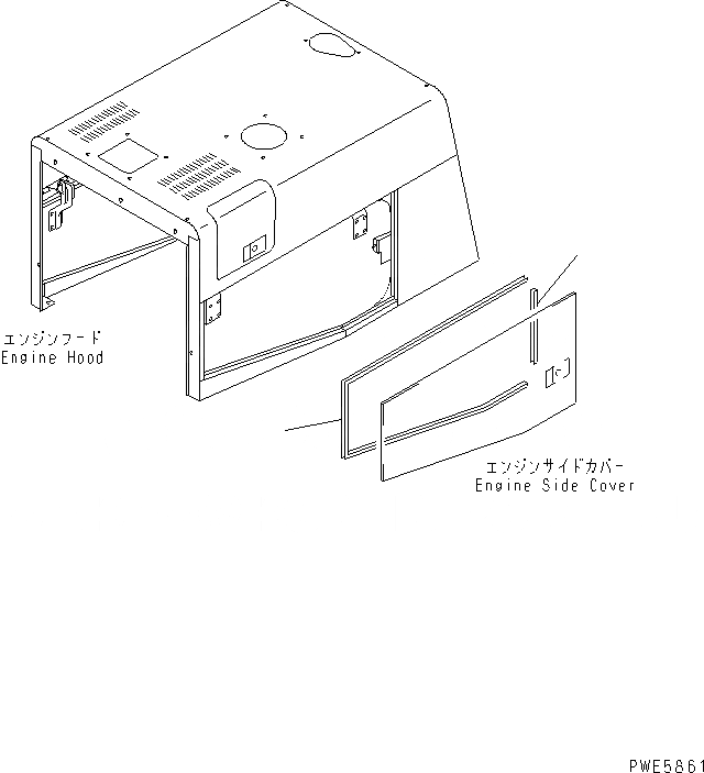 Схема запчастей Komatsu WA350-3A-SN - КАПОТ (УПЛОТНЕНИЯ И ПЛАСТИНЫ) ЧАСТИ КОРПУСА