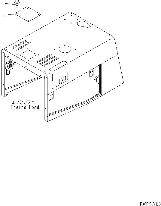 Схема запчастей Komatsu WA350-3A-SN - КАПОТ (COVER) ЧАСТИ КОРПУСА