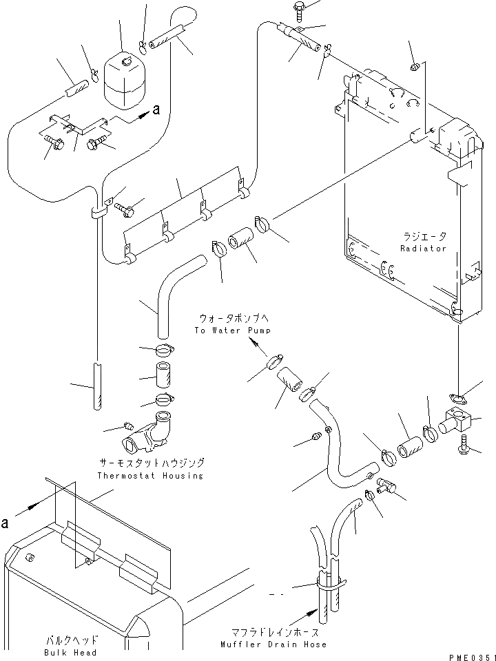 Схема запчастей Komatsu WA380-3 - СИСТЕМА ТРУБ РАДИАТОРА (БЕЗ КОНДИЦ. ВОЗДУХА)(№-) КОМПОНЕНТЫ ДВИГАТЕЛЯ И ЭЛЕКТРИКА