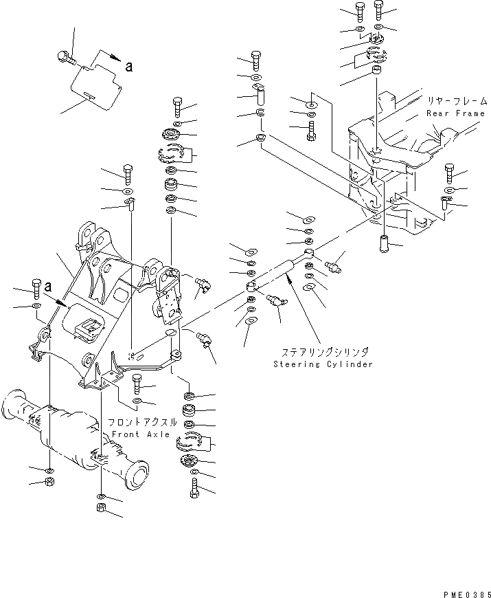 Схема запчастей Komatsu WA380-3 - ПЕРЕДН. РАМА (С ПЕРЕДН. НАВЕСН. ОБОРУД) (С 3-Х СЕКЦ. КОНТР. КЛАПАНОМ)(№-) РАМА И ЧАСТИ КОРПУСА
