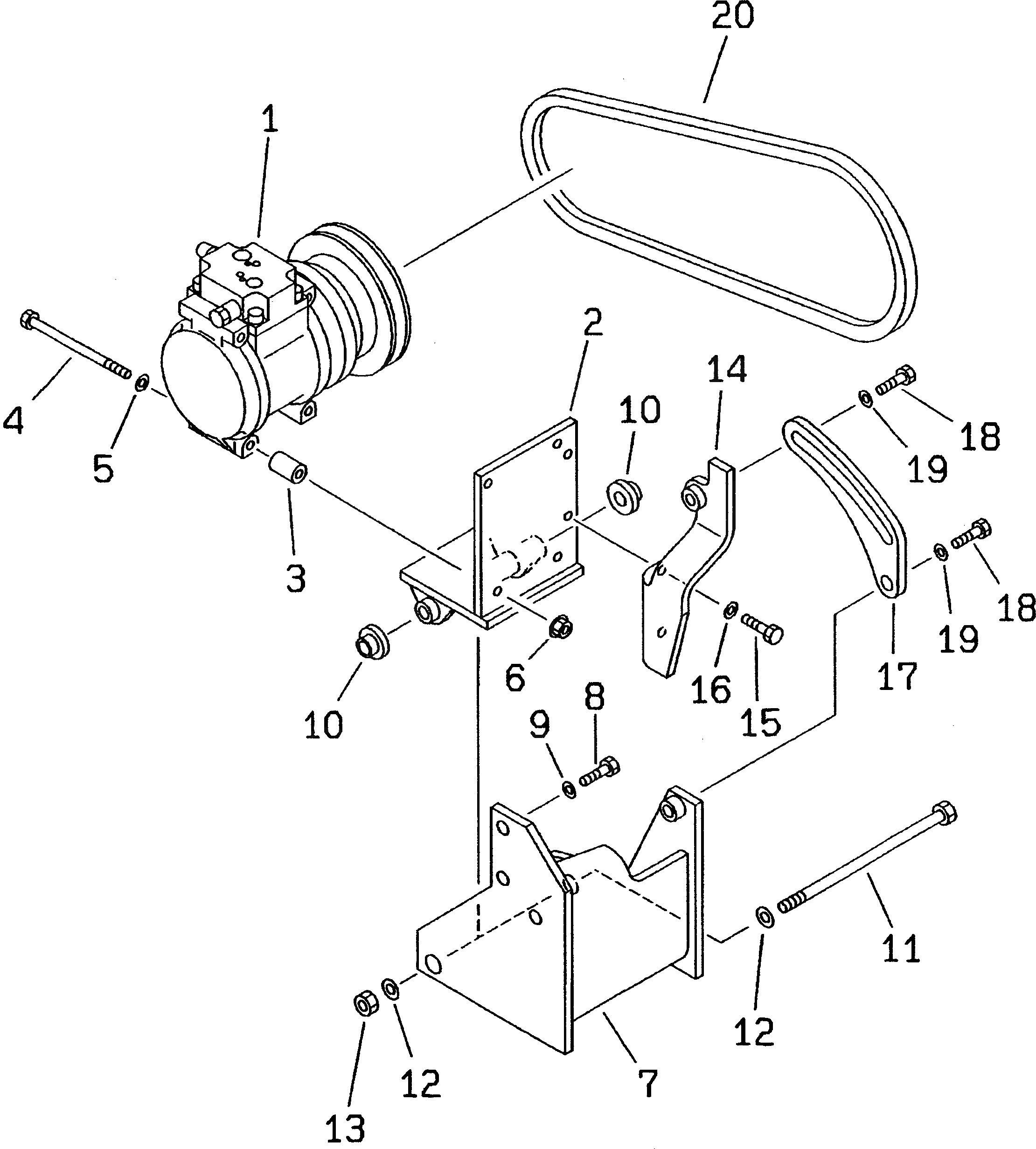 Схема запчастей Komatsu WA380-3 - КОМПОНЕНТЫ КОНДИЦИОНЕРА (/8) (КРЕПЛЕНИЕ КОНДИЦИОНЕРА)(№-) РАМА И ЧАСТИ КОРПУСА