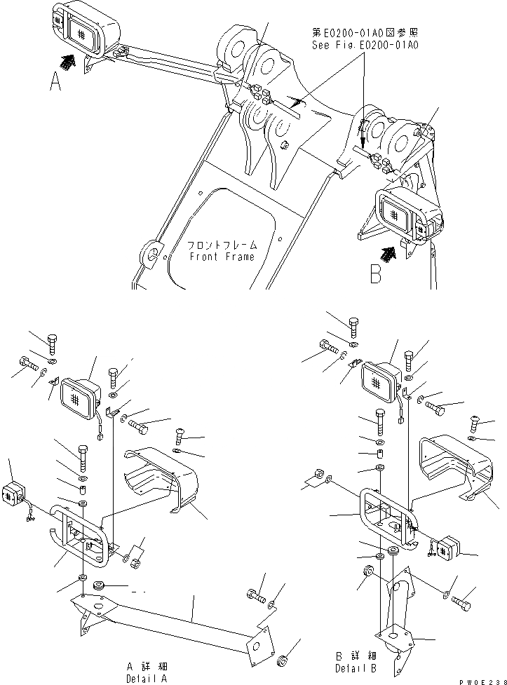 Схема запчастей Komatsu WA380-5-SN - ГОЛОВНОЕ ОСВЕЩЕНИЕ (ДЛЯ ПРОТИВОТУМАНН. ФАРЫ) ЭЛЕКТРИКА