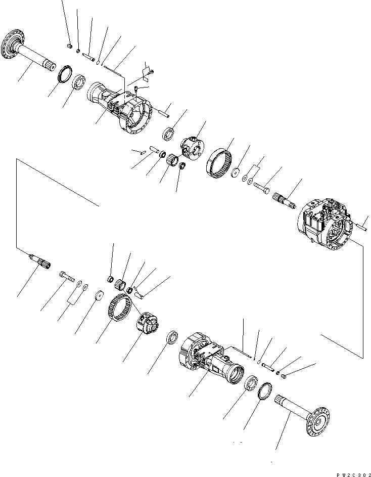 Схема запчастей Komatsu WA380-5-SN - ПЕРЕДНИЙ МОСТ (КОНЕЧНАЯ ПЕРЕДАЧА) ТРАНСМИССИЯ