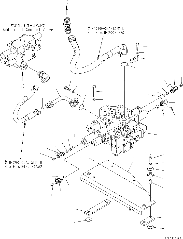 Схема запчастей Komatsu WA380-5-SN - ОСНОВН. КЛАПАН (ДЛЯ ДОПОЛН. 2-Х СЕКЦИОНН. КЛАПАН) ГИДРАВЛИКА
