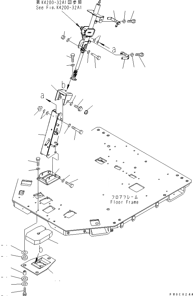 Схема запчастей Komatsu WA380-5-SN - РУЛЕВОЕ КОЛЕСО И РУЛЕВ. КОЛОНКА (КРЕПЛЕНИЕ) (ДЛЯ ORBITROL РУЛЕВ. УПРАВЛЕНИЕ) КАБИНА ОПЕРАТОРА И СИСТЕМА УПРАВЛЕНИЯ