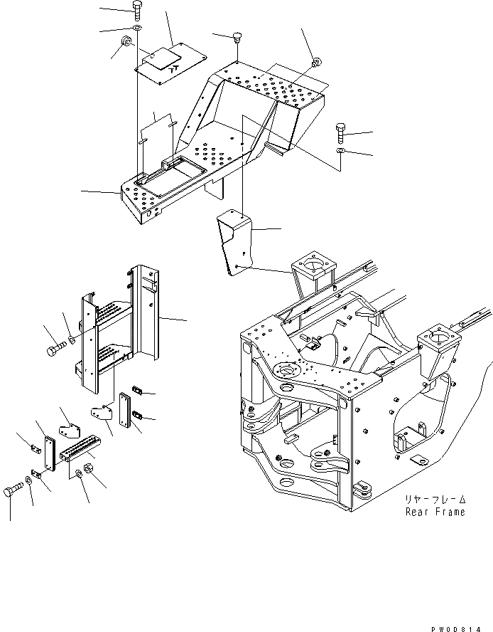 Схема запчастей Komatsu WA380-5-SN - ЛЕСТНИЦА (ПОЛ ПРАВ.) ЧАСТИ КОРПУСА