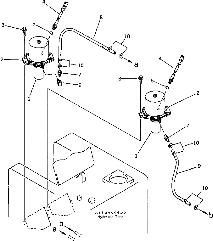 Схема запчастей Komatsu WA380-1 - ТОРМОЗ. МАСЛОПРОВОДЯЩАЯ ЛИНИЯ (БАК - КАМЕРА)(№-) ВЕДУЩ. ВАЛ¤ ДИФФЕРЕНЦ. И КОЛЕСА