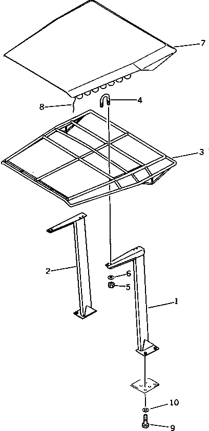 Схема запчастей Komatsu WA380-1 - НАВЕС(№-) РАМА И ЧАСТИ КОРПУСА