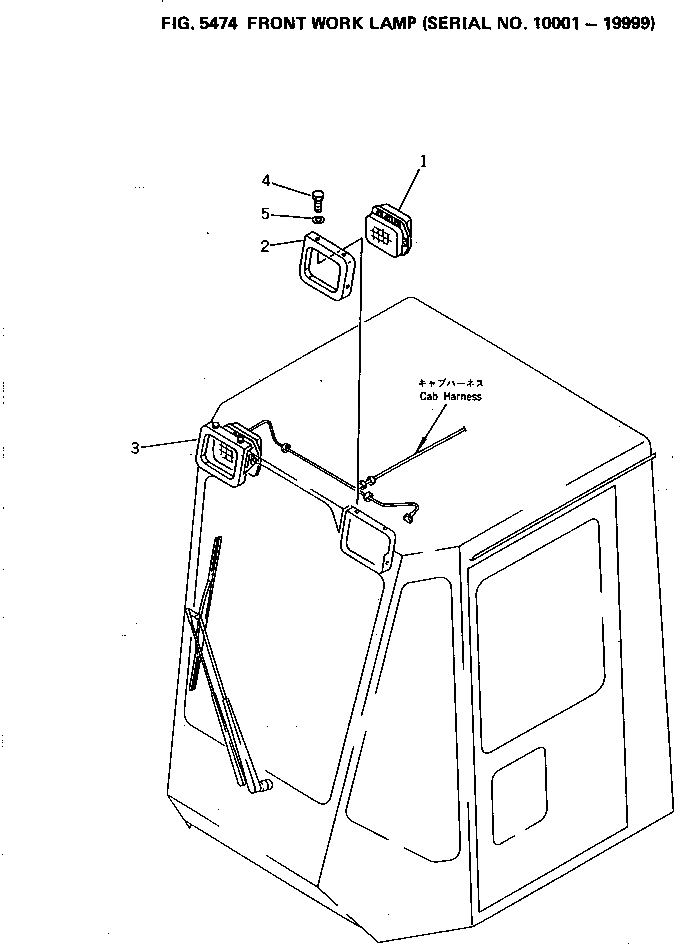 Схема запчастей Komatsu WA380-1 - ПЕРЕДН. РАБОЧ. ОСВЕЩЕНИЕ(№-9999) РАМА И ЧАСТИ КОРПУСА
