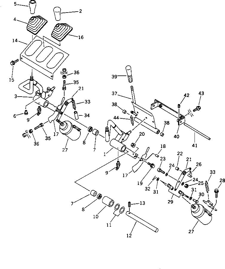 Схема запчастей Komatsu WA380-1 - РЫЧАГ УПРАВЛЕНИЯ РАБОЧИМ ОБОРУДОВАНИЕМ(№-) УПРАВЛ-Е РАБОЧИМ ОБОРУДОВАНИЕМ
