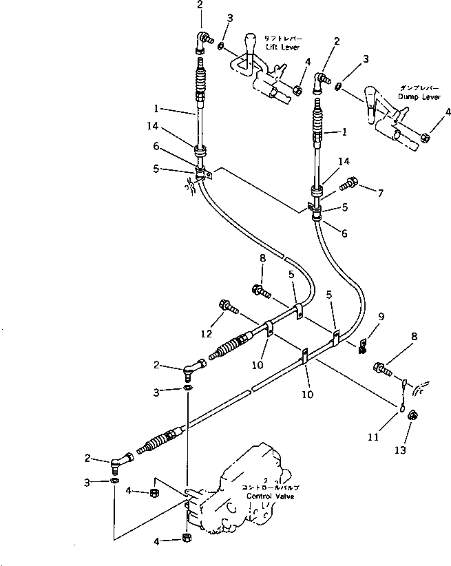Схема запчастей Komatsu WA380-1 - МЕХ-М УПРАВЛ-Я РАБОЧ. ОБОРУД-EM(№-) УПРАВЛ-Е РАБОЧИМ ОБОРУДОВАНИЕМ