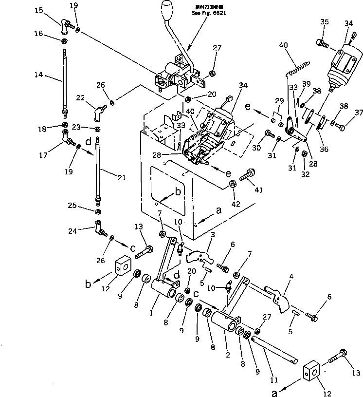 Схема запчастей Komatsu WA380-1 - МЕХ-М УПРАВЛ-Я РАБОЧ. ОБОРУД-EM (ДЛЯ MONO РЫЧАГ /)(№-) УПРАВЛ-Е РАБОЧИМ ОБОРУДОВАНИЕМ
