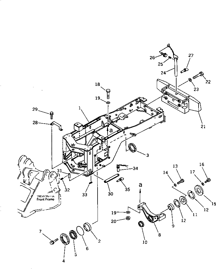 Схема запчастей Komatsu WA380-1 - ЗАДН. РАМА (TBG/ABE СПЕЦ-Я.)(№-) СПЕЦ. APPLICATION ЧАСТИ