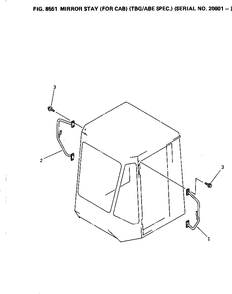 Схема запчастей Komatsu WA380-1 - ЗЕРКАЛАСТОЙКА (ДЛЯ КАБИНЫ) (TBG/ABE СПЕЦ-Я.)(№-) СПЕЦ. APPLICATION ЧАСТИ