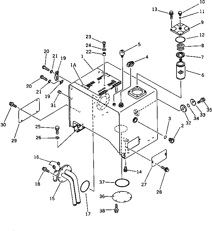 Схема запчастей Komatsu WA380-1 - ГИДР. БАК. (TBG/ABE СПЕЦ-Я.)(№-) СПЕЦ. APPLICATION ЧАСТИ