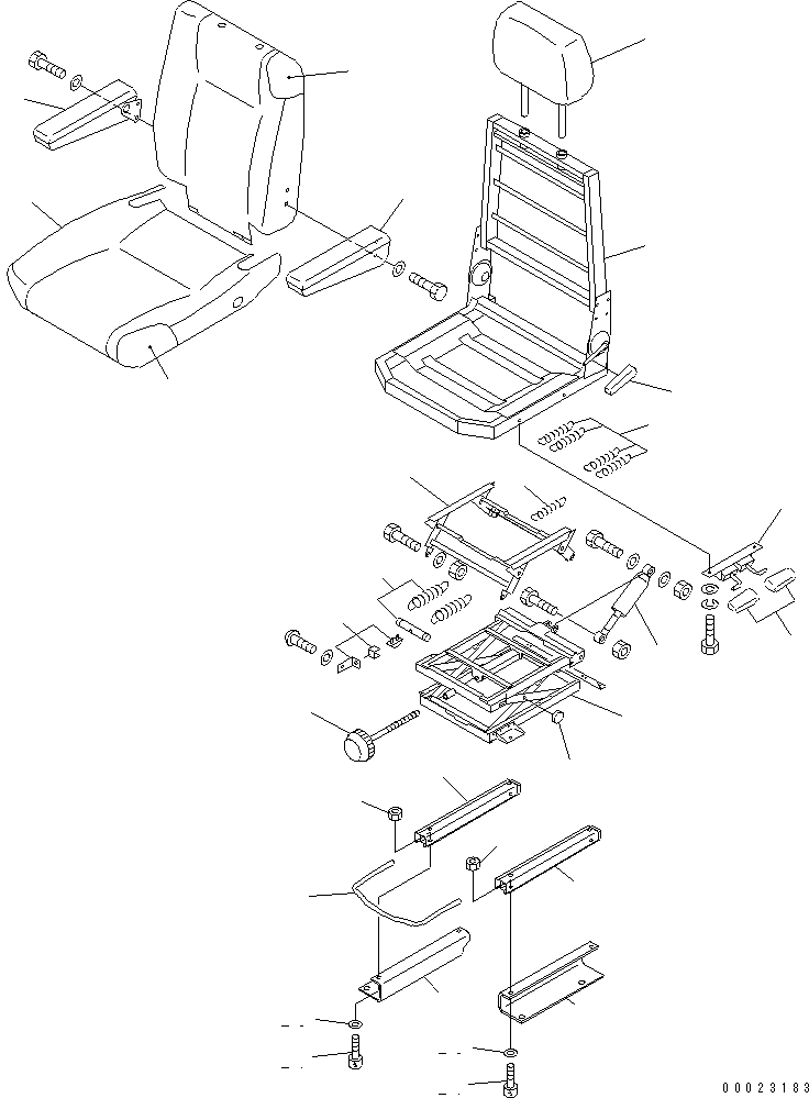Схема запчастей Komatsu WA380-5-TN - СИДЕНЬЕ ОПЕРАТОРА (С ПОДВЕСКОЙ¤ С ОТКИДН. СПИНКОЙ) (KAB) КАБИНА ОПЕРАТОРА И СИСТЕМА УПРАВЛЕНИЯ