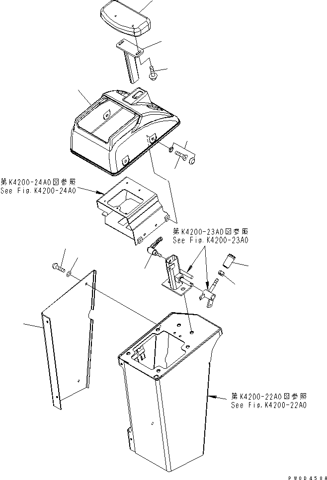 Схема запчастей Komatsu WA380-5-TN - ОСНОВН. КОНСТРУКЦИЯ (КОНСОЛЬ) (ПРАВ.) (REST WRIST) КАБИНА ОПЕРАТОРА И СИСТЕМА УПРАВЛЕНИЯ