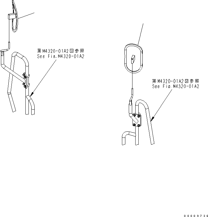 Схема запчастей Komatsu WA380-5-TN - ЗЕРКАЛА(ДЛЯ ТУННЕЛЬН. СПЕЦ-Я.) ЧАСТИ КОРПУСА