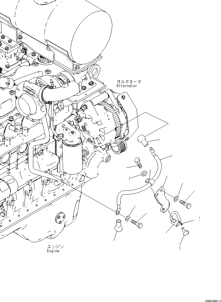 Схема запчастей Komatsu WA380-6 - КОМПОНЕНТЫ ДВИГАТЕЛЯ (КАБЕЛЬ) (ДЛЯ ГЕНЕРАТОРА 90А)(№-) КОМПОНЕНТЫ ДВИГАТЕЛЯ