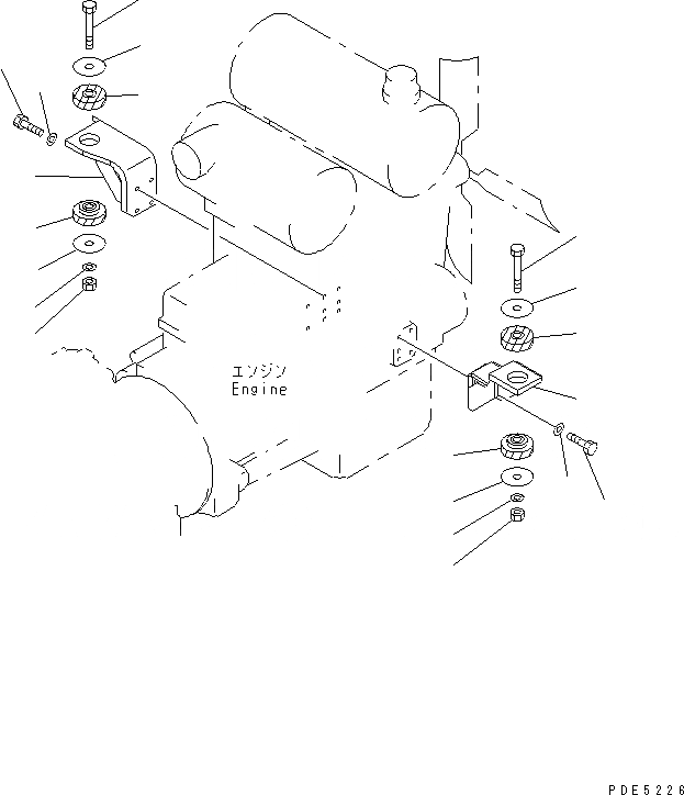 Схема запчастей Komatsu WA380-3 - КРЕПЛЕНИЕ ДВИГАТЕЛЯ КОМПОНЕНТЫ ДВИГАТЕЛЯ