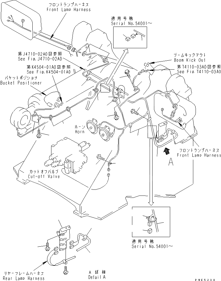 Схема запчастей Komatsu WA380-3 - ПЕРЕДН. Э/ПРОВОДКА ЭЛЕКТРИКА