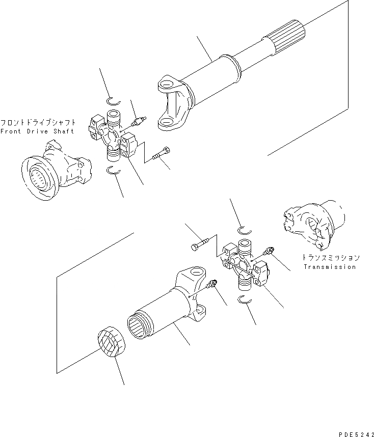 Схема запчастей Komatsu WA380-3 - ВЕДУЩ. ВАЛ (ЦЕНТР.) ТРАНСМИССИЯ