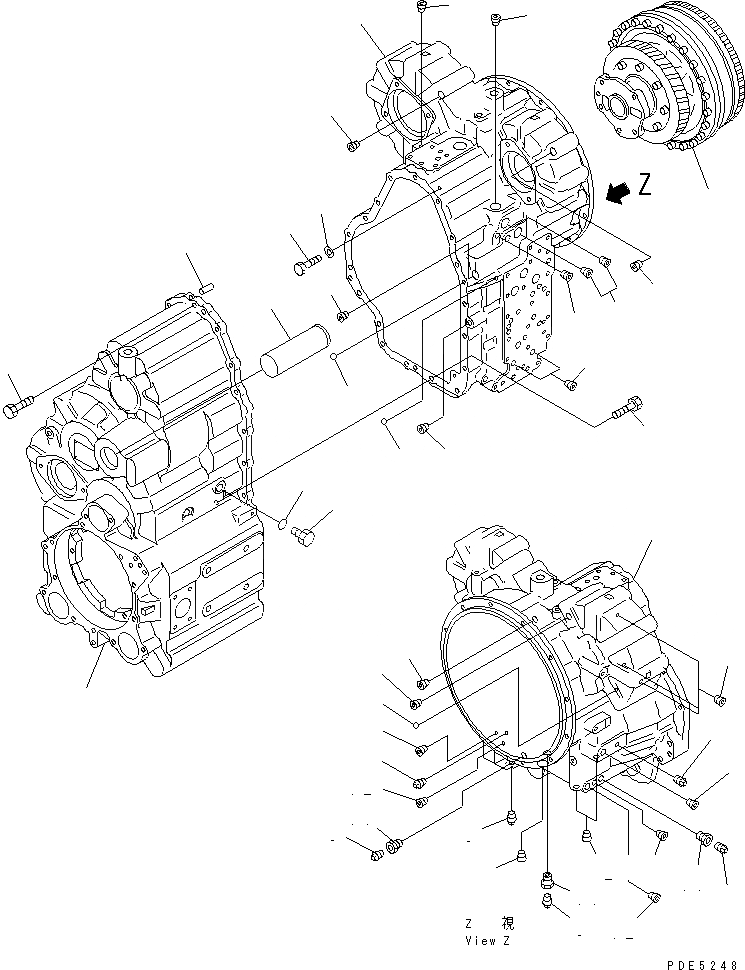 Схема запчастей Komatsu WA380-3 - ТРАНСМИССИЯ (КОРПУС ТРАНСМИССИИ) (/) ТРАНСМИССИЯ