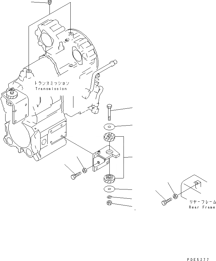 Схема запчастей Komatsu WA380-3 - ГИДРОТРАНСФОРМАТОР И ТРАНСМИССИЯ КРЕПЛЕНИЕ ТРАНСМИССИЯ
