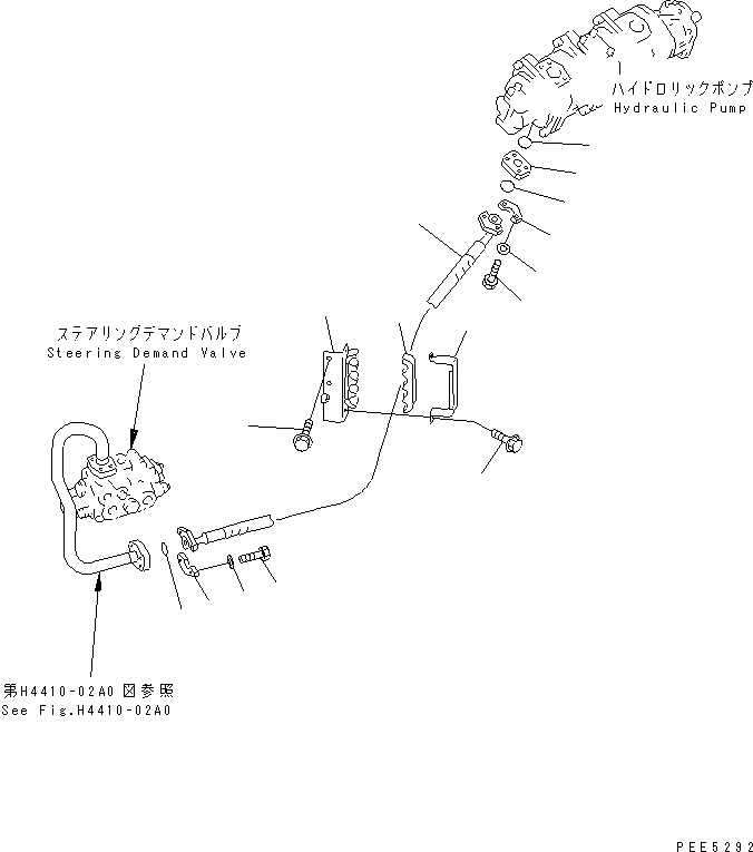 Схема запчастей Komatsu WA380-3 - ГИДРОЛИНИЯ (ЛИНИЯ ПЕРЕКЛЮЧАЮЩИЙ НАСОС - ОТСЕКАЮЩ. КЛАПАН) (С АВТОМАТИЧ. СМАЗ. СИСТЕМА) ГИДРАВЛИКА