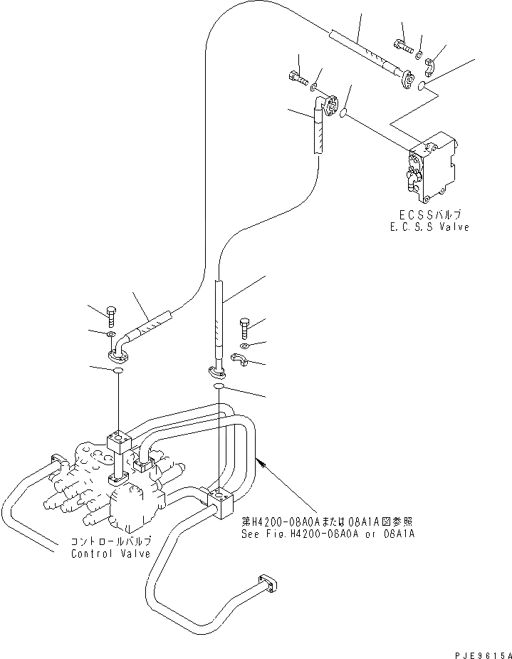 Схема запчастей Komatsu WA380-3 - ГИДРОЛИНИЯ (E.C.S.S. ТРУБЫ¤ /) (С ECSS)(№-) ГИДРАВЛИКА