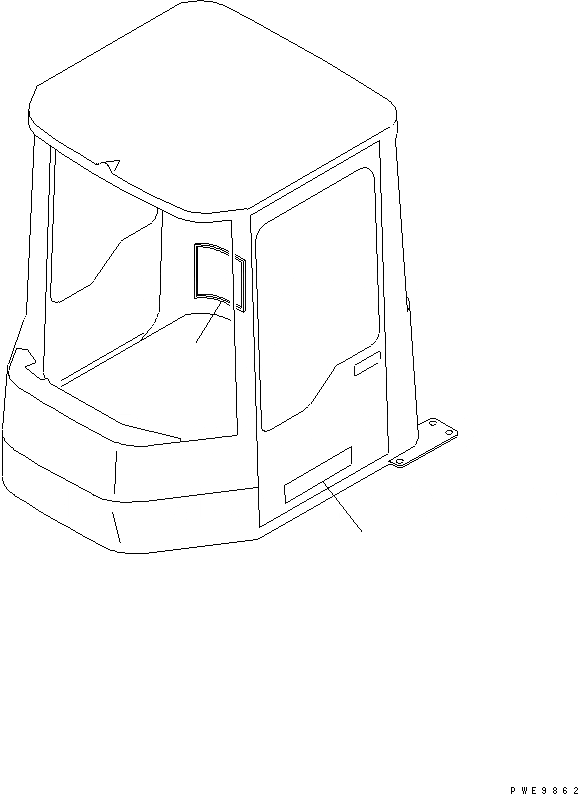 Схема запчастей Komatsu WA380-3 - КАБИНА (МАРКИРОВКА) КАБИНА ОПЕРАТОРА И СИСТЕМА УПРАВЛЕНИЯ