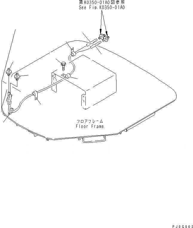 Схема запчастей Komatsu WA380-3 - ПОЛ (ОМЫВАТЕЛЬ СТЕКЛА ШЛАНГИ)(№-) КАБИНА ОПЕРАТОРА И СИСТЕМА УПРАВЛЕНИЯ
