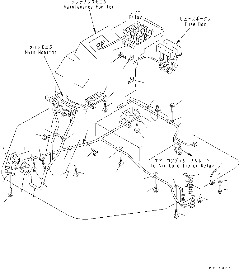 Схема запчастей Komatsu WA380-3 - ПОЛ Э/ПРОВОДКА КАБИНА ОПЕРАТОРА И СИСТЕМА УПРАВЛЕНИЯ