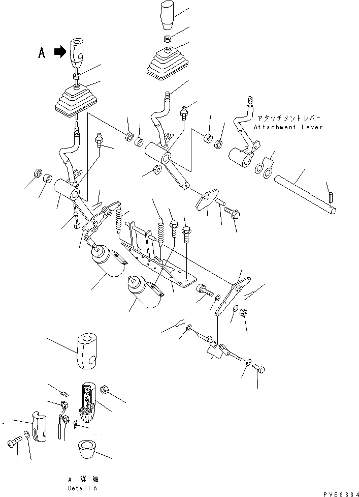 Схема запчастей Komatsu WA380-3 - УПРАВЛЕНИЕ ПОГРУЗКОЙ (РЫЧАГ УПРАВЛЕНИЯ РАБОЧИМ ОБОРУДОВАНИЕМ) (С 3-Х СЕКЦИОНН.   УПРАВЛЯЮЩ. КЛАПАН)(№-999) КАБИНА ОПЕРАТОРА И СИСТЕМА УПРАВЛЕНИЯ