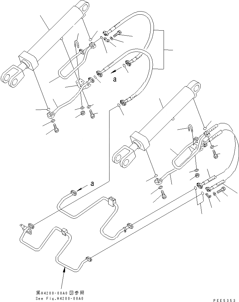 Схема запчастей Komatsu WA380-3 - ГИДРОЦИЛИНДР ПОДЪЕМА (ГИДРОЛИНИЯ)(№-) РАБОЧЕЕ ОБОРУДОВАНИЕ