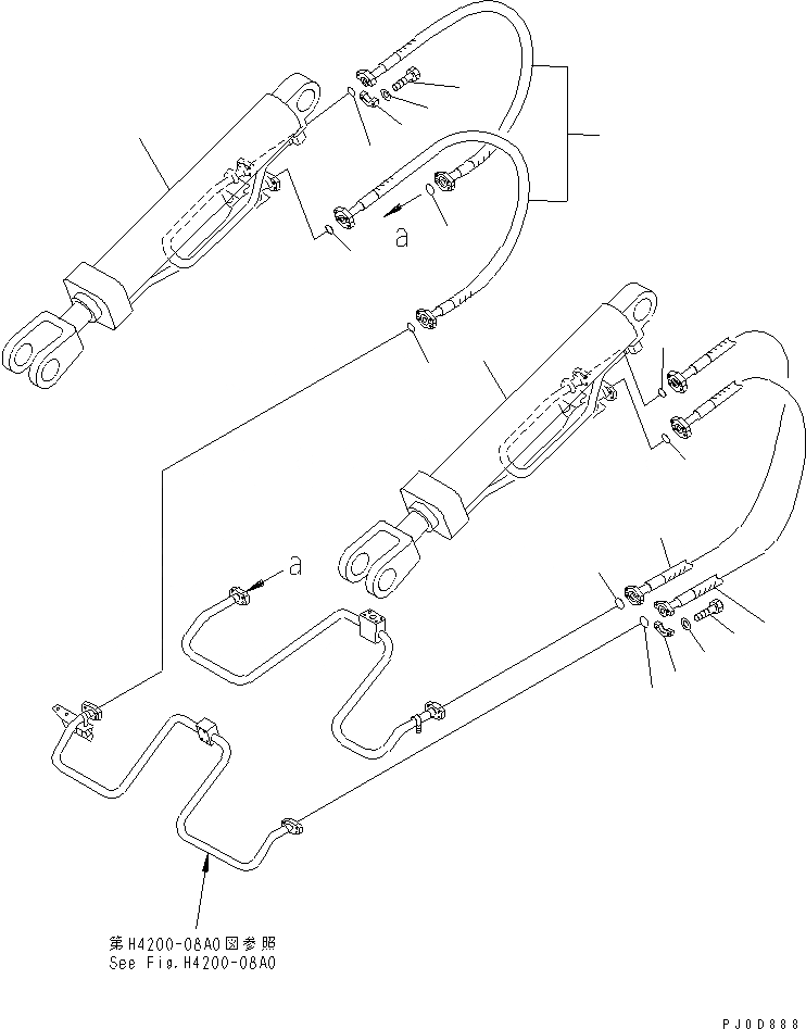 Схема запчастей Komatsu WA380-3 - ГИДРОЦИЛИНДР ПОДЪЕМА (ГИДРОЛИНИЯ)(№-) РАБОЧЕЕ ОБОРУДОВАНИЕ