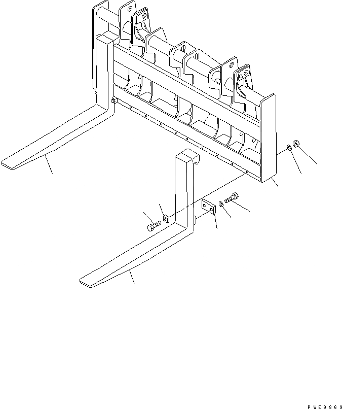 Схема запчастей Komatsu WA380-3 - LUMBER ВИЛЫ РАБОЧЕЕ ОБОРУДОВАНИЕ