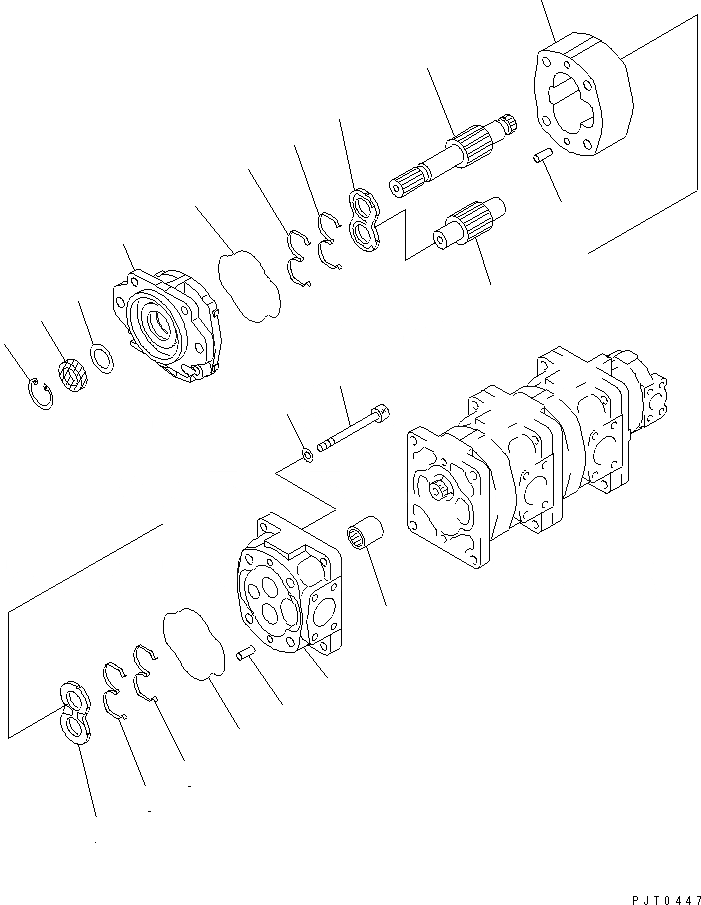 Схема запчастей Komatsu WA380-3 - ГИДР. НАСОС. (/) (ПОГРУЗ. НАСОС) ОСНОВН. КОМПОНЕНТЫ И РЕМКОМПЛЕКТЫ