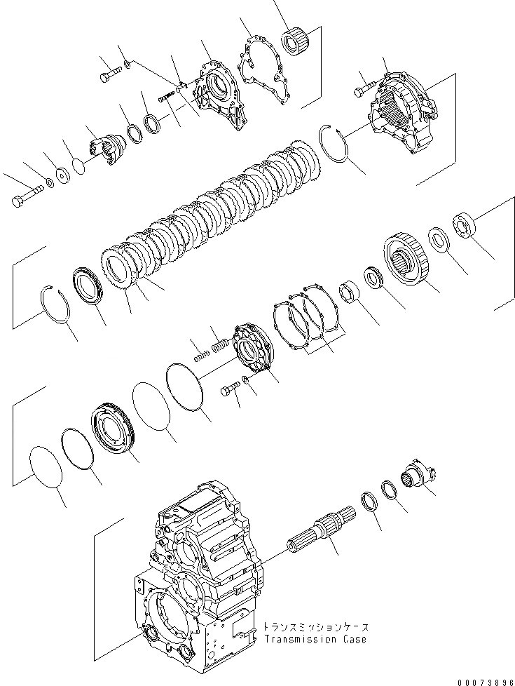 Схема запчастей Komatsu WA380-6 - ТРАНСМИССИЯ (ВЫХОДНОЙ ВАЛ)(№-) ТРАНСМИССИЯ