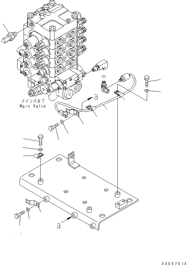 Схема запчастей Komatsu WA380-6 - ОСНОВН. КЛАПАН (ЭЛЕКТР.) (ДЛЯ 4-Х СЕКЦИОНН. УПРАВЛЯЮЩ. КЛАПАН)(№-) ГИДРАВЛИКА