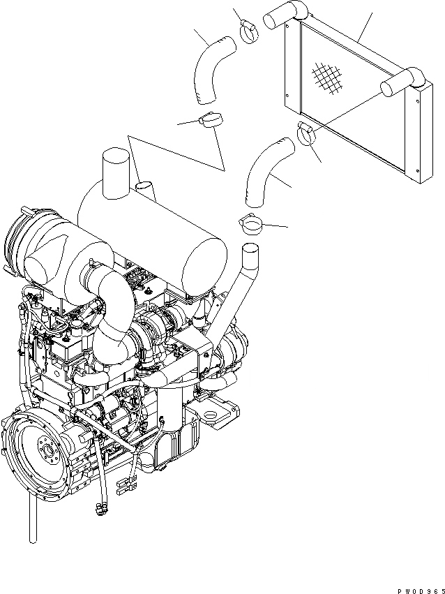 Схема запчастей Komatsu WA380-5 - ДВИГАТЕЛЬ ПЕРЕДАЧА(№-) КОМПОНЕНТЫ ДВИГАТЕЛЯ