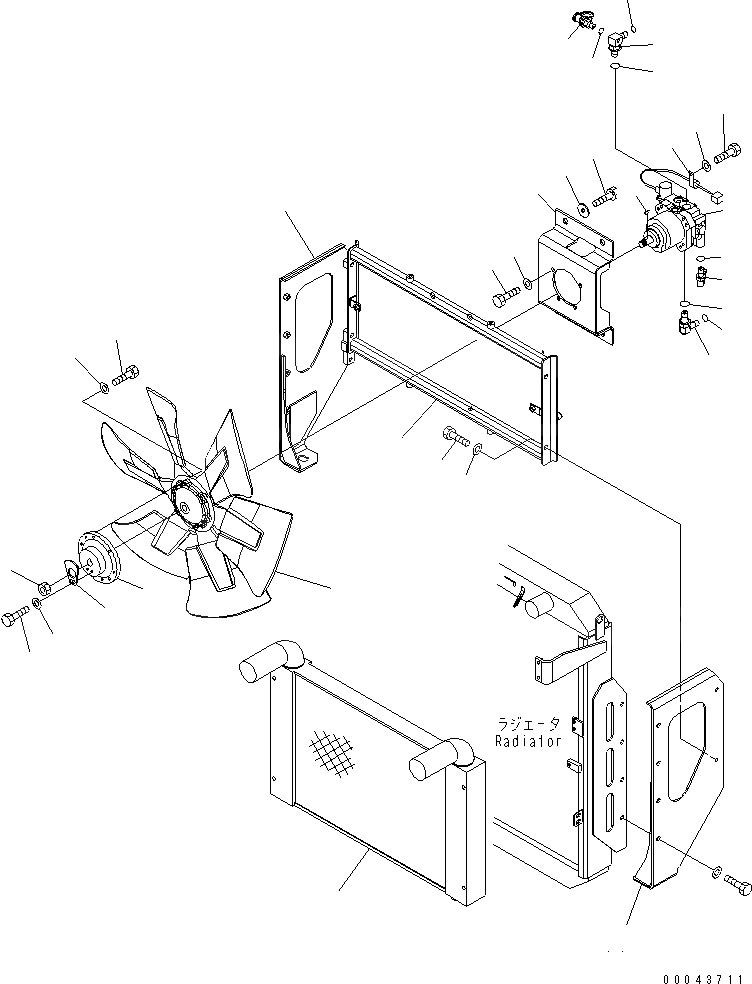 Схема запчастей Komatsu WA380-5 - РАДИАТОР (ПРИВОД ВЕНТИЛЯТОРА)(№-) СИСТЕМА ОХЛАЖДЕНИЯ